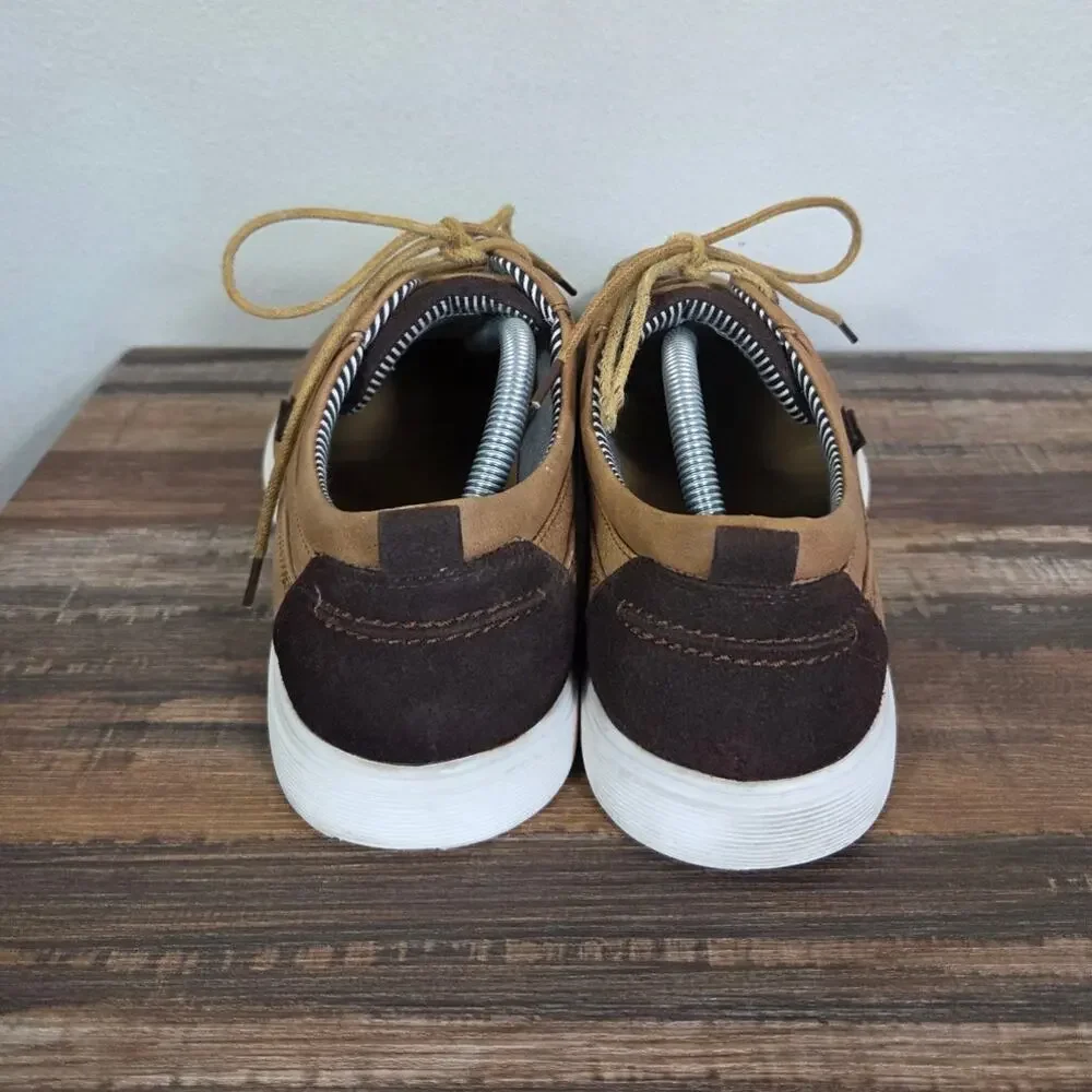 Steve Madden Men's Halliday Cognac Faux Leather Low Top Sneaker Size 9.5